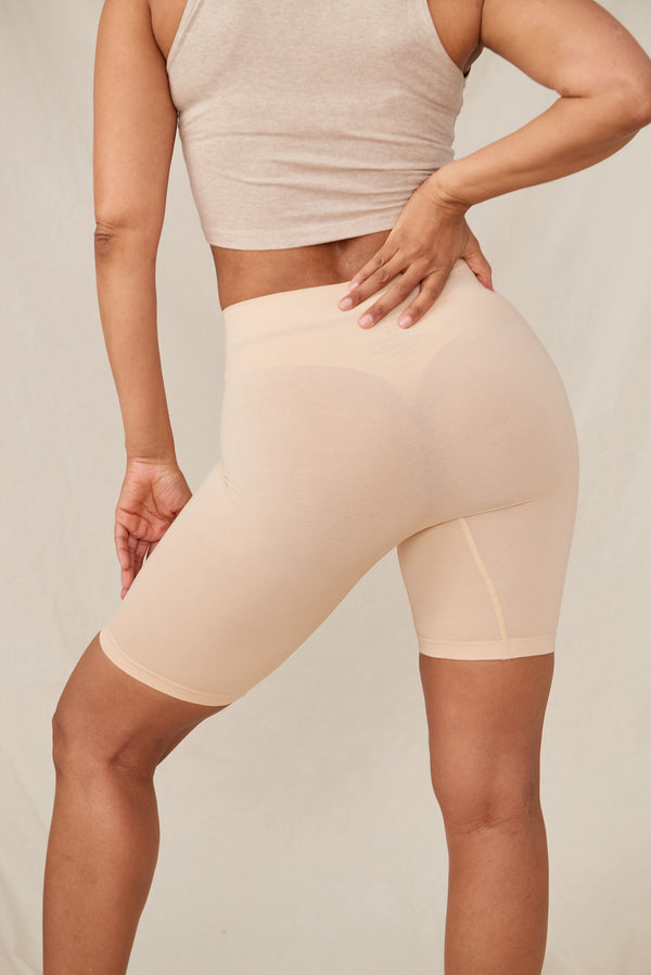 Nude Anti Chafing High Waisted Shorts | Yours Clothing